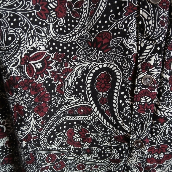 C Est 1946 Shirt Womens 22/24W  Button 3/4 Sleeve Paisley top - Picture 7 of 11